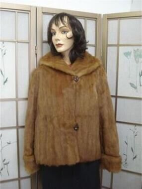 MINT CHINESE MINK FUR JACKET COAT WOMEN WOMAN SIZE 6 SMALL